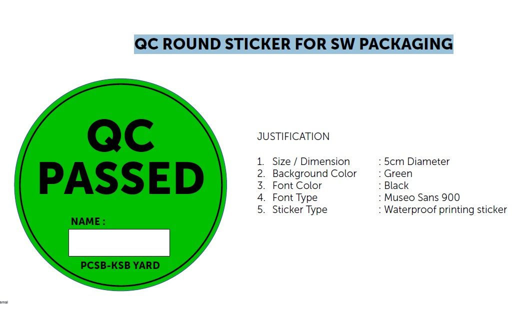 qc *QC Round Sticker for SW Packaging [1000s]