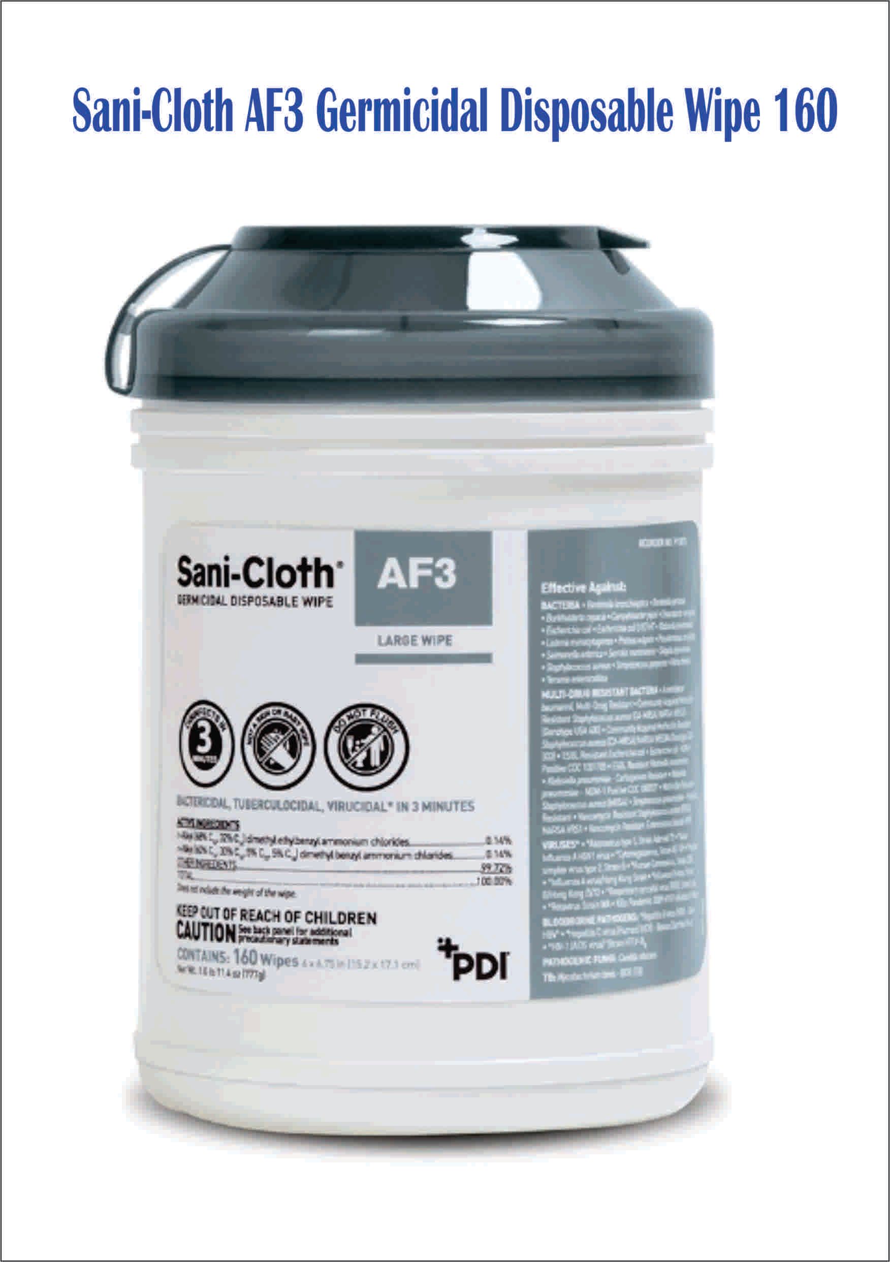 SANI -CLOTH Sani-Cloth AF3 Germicidal Disposable Wipe 160PCS - FREE DELIVERY SEMENANJUNG ONLY