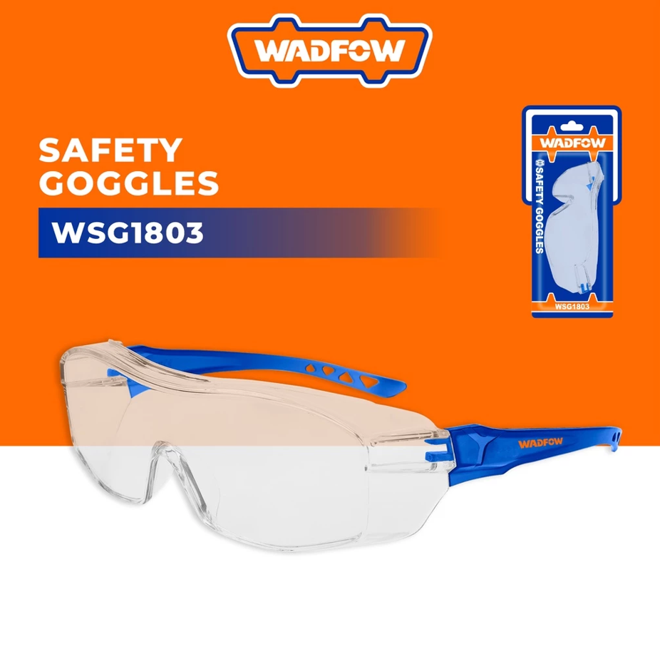 WADFOW SAFETY GOGGLES WIDE VISUAL FIELD IMPACT PROTECTION FIT OVER CORRECTIVE GLASSES (WSG1803)