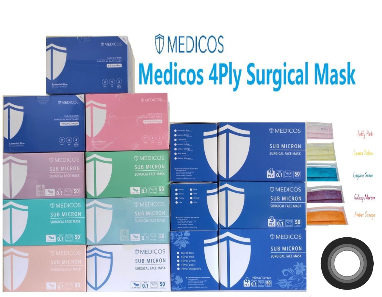 Medicos 4ply Sub Micron Surgical Face Mask