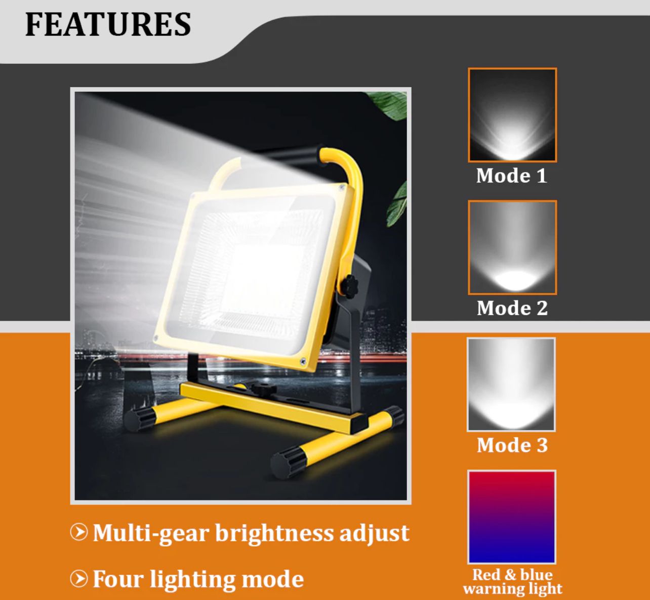 Sportlight Portable Rechargeable LED Floodlight Outdoor Activities Work Light Outdoor LED