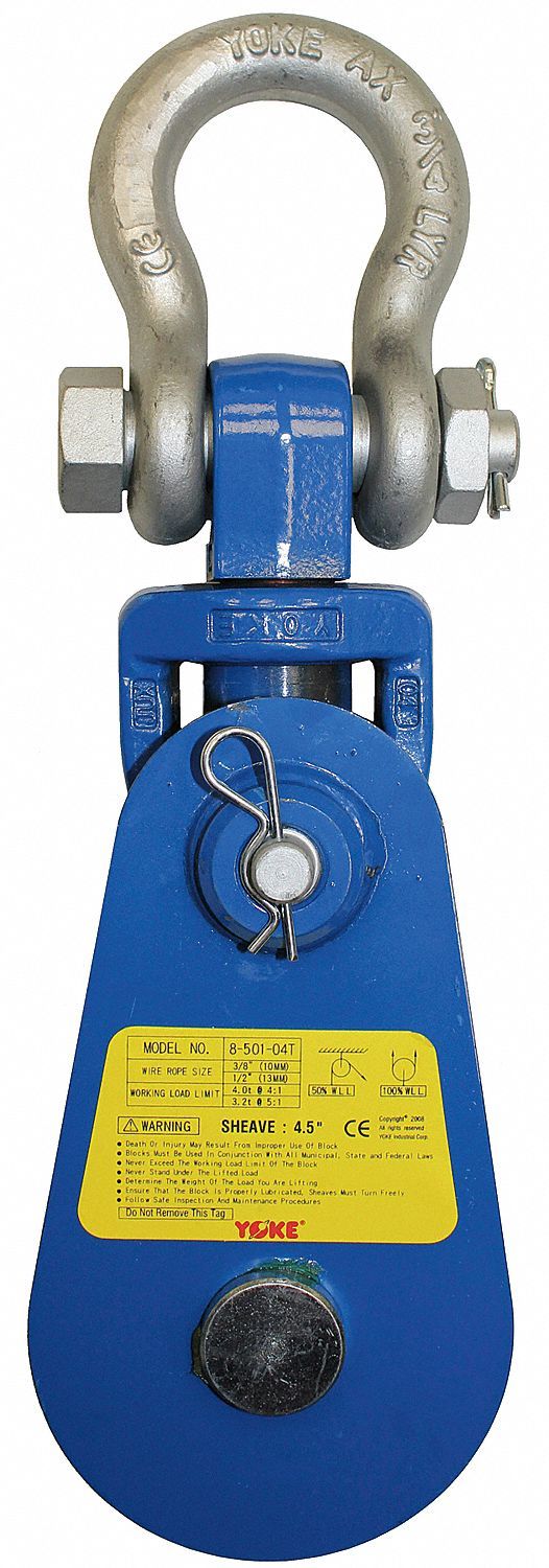 YOKE *Yoke 4t 4.5" Snatch Block with Captive Shackle