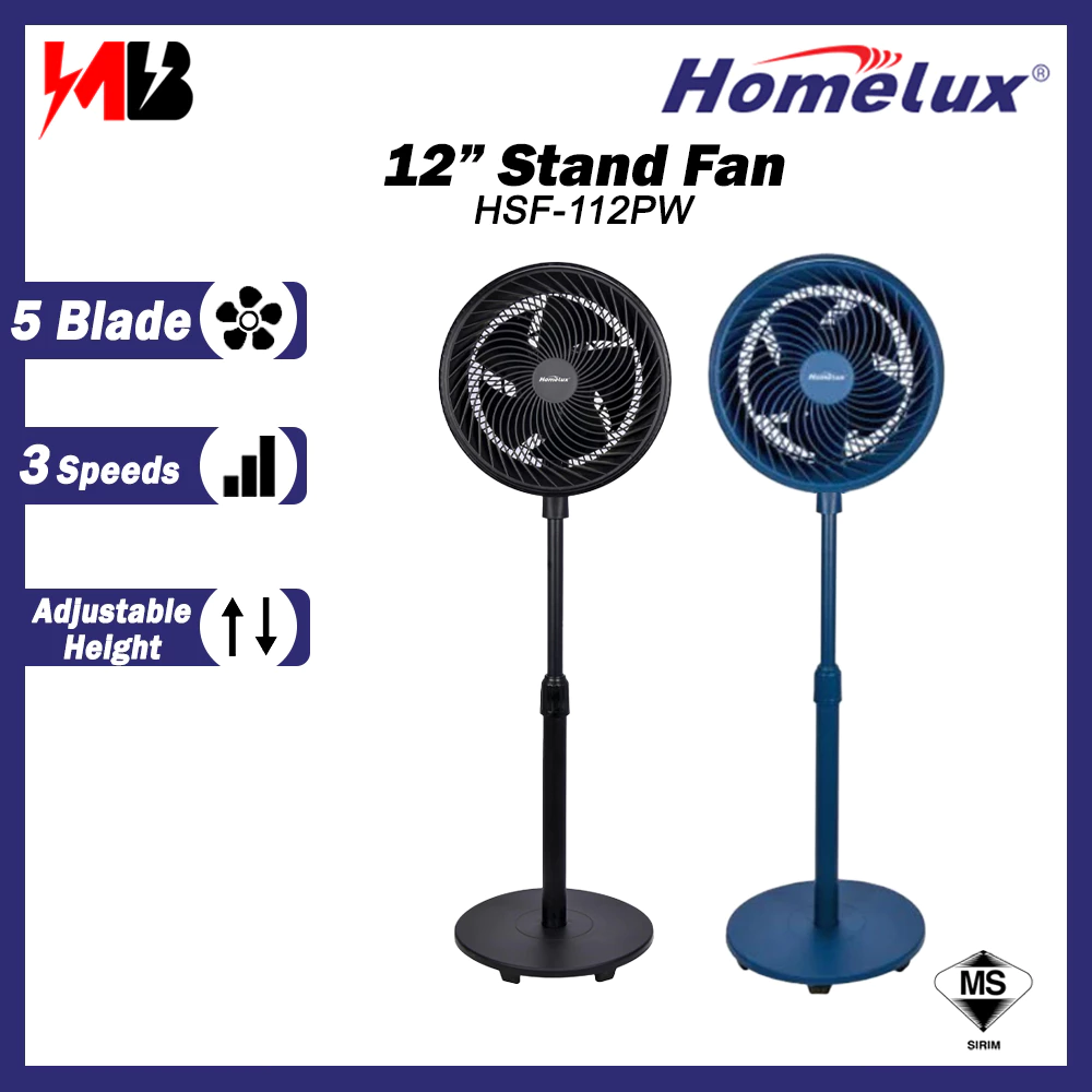 Homelux 12'' Jet Air Stand Fan