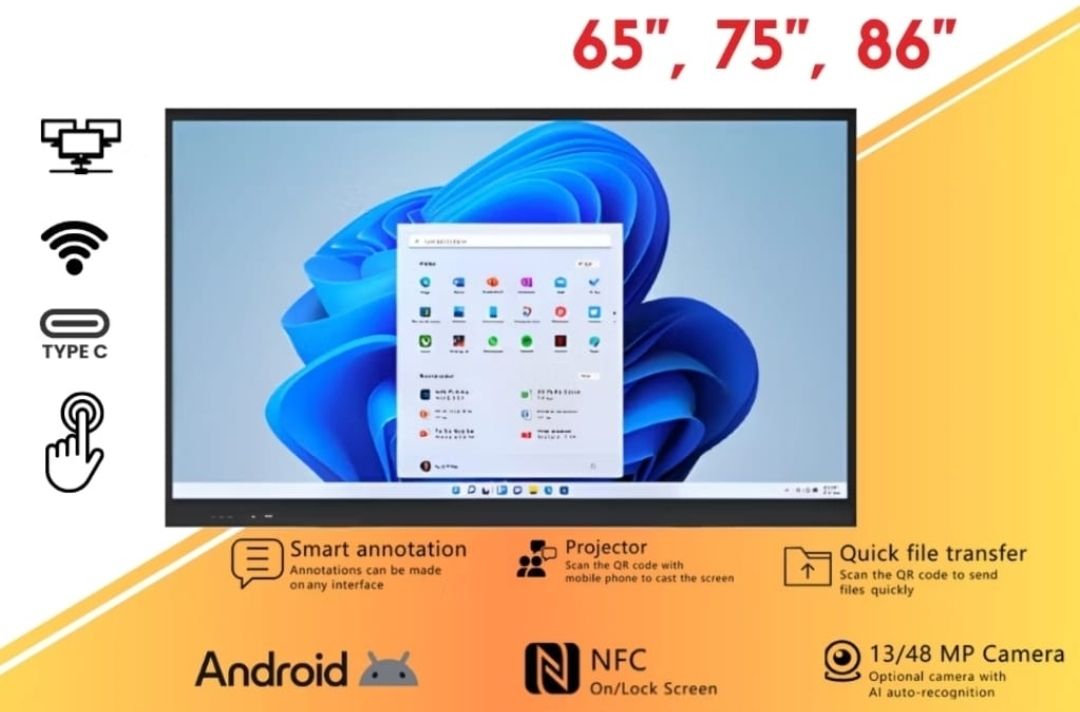 Digital whiteboard 4K Interactive Digital Whiteboard Touch Screen 75"
