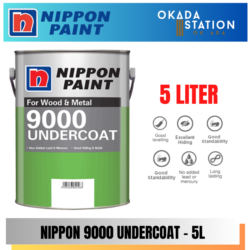 Nippon Paint / 5L / 5 Liter / Interior & Exterior Paint / Undercoat 9000 / Oil Based / Cat Dalaman / Cat Luaran / Cat Minyak / Cat