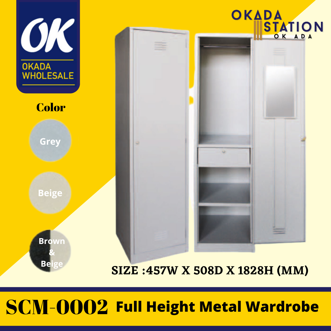 1 Compartment Steel Locker With Steel Swing Door SCM-0002 1 Compartment Steel Locker With Steel Swing Door (With 1 Centre Drawer with Camlock, 1 Mirror, 1 Fixed Shelf at Bottom & 1 Cloth Hanging Bar) / 1 Compartment Locker / Steel Locker / Metal Cabinet / Cabinet / 1 Compartment Cabinet / 1 Compart