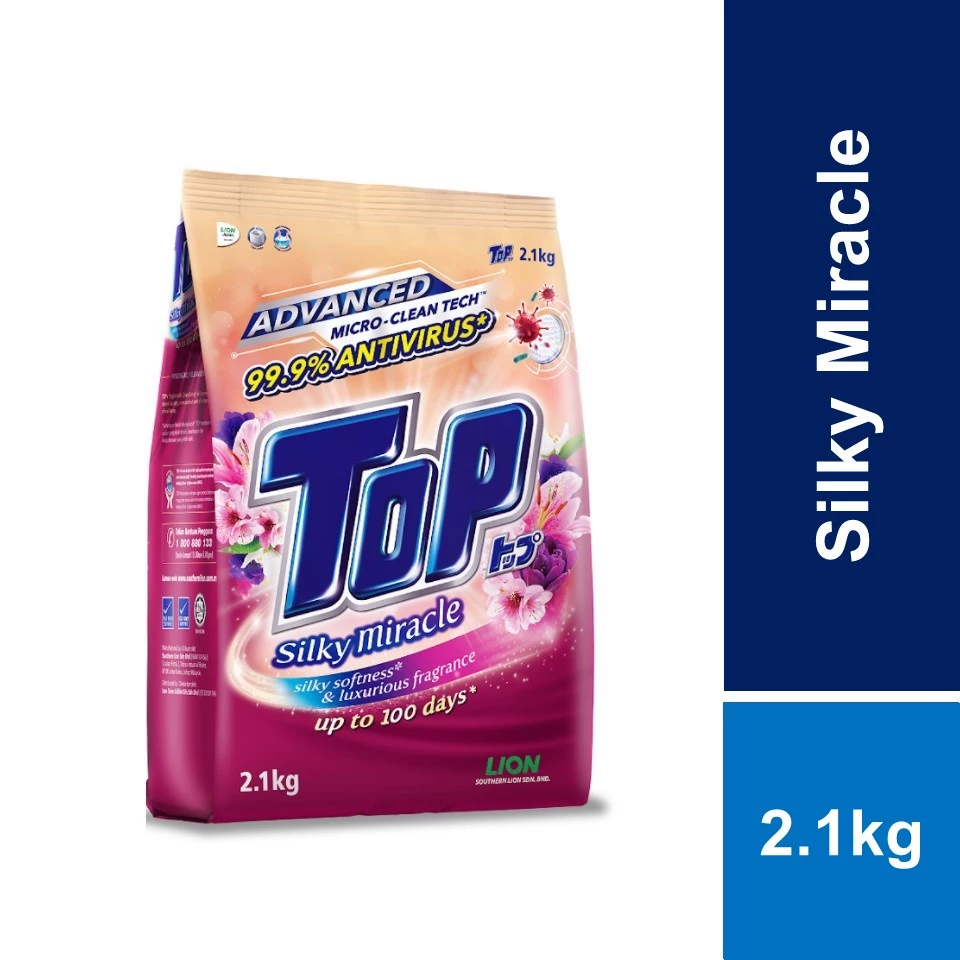 Top Powder Laundry Detergent Silky Miracle 2.1kg