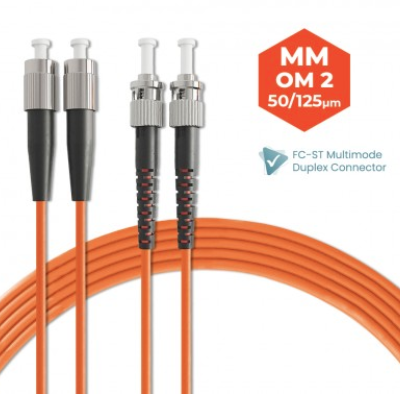 FC-ST 50/125 OM2 MULTIMODE DUPLEX FIBER PATCH CABLE 3M 5M