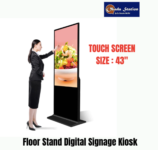 OK Floor Stand Digital Signage Kiosk Size 43 Inch / TOURCH SCREEN