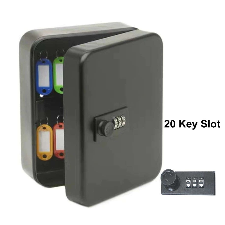 Metal Wall Mount Key Combination Storage box with Password Lock (20 key slot)