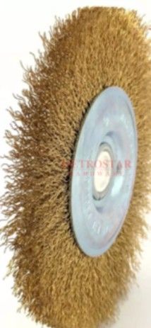 Hawk 4''x10mm Wheel Brush Brass Coated Wire For Metal Welding Surface, Removal Slag Burrs / Berus Tembaga Untuk Permukaan Kimpalan Logam,Penyingkiran Slag, Karat dan Burrs