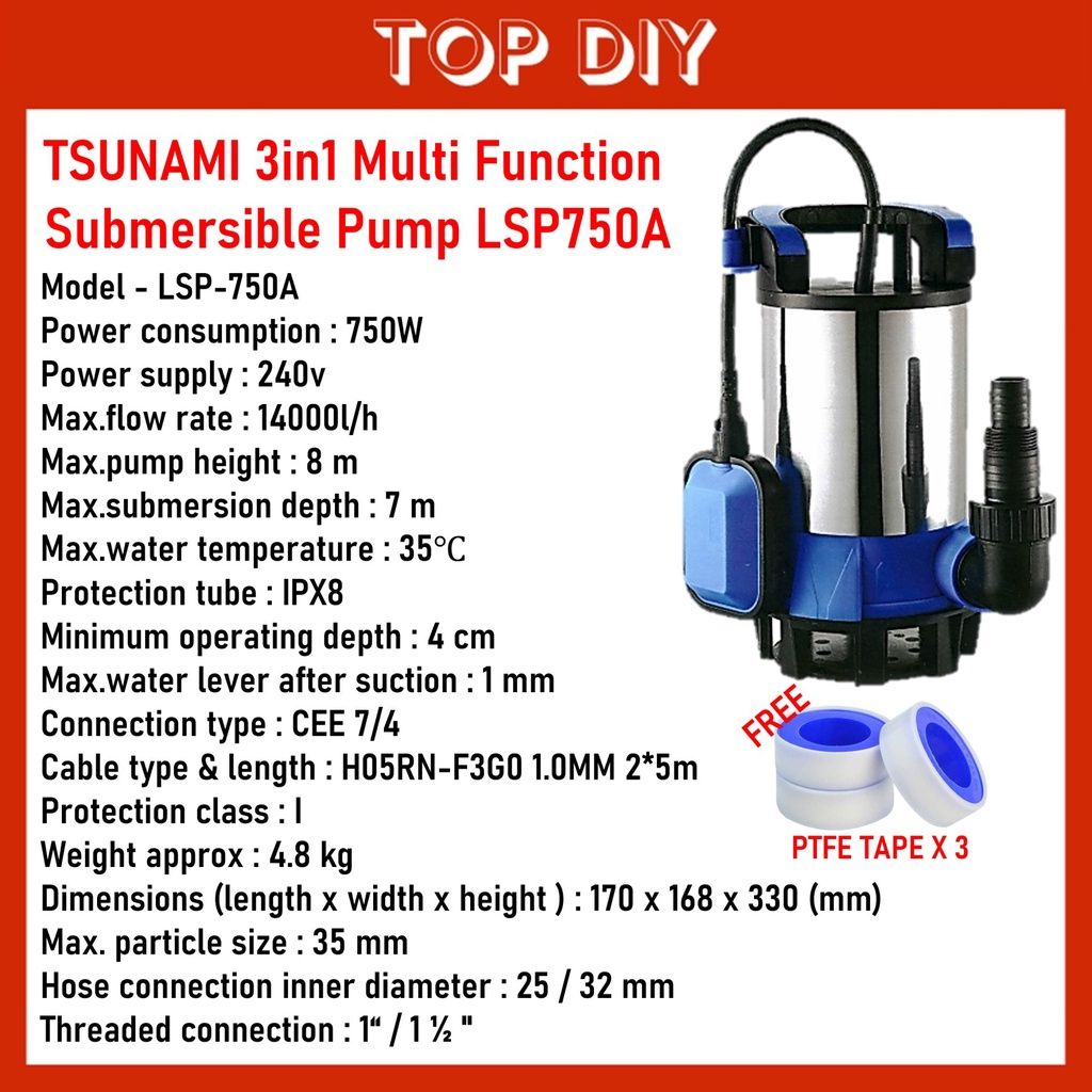 Tsunami Submersible Pump LSP750A