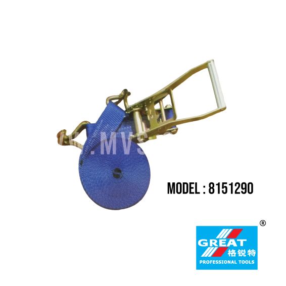 M-SAFE GREAT 2" X 10M HEAVY DUTY RATCHET TIE DOWN / METAL LOCK POLYESTER RATCHET STRAP