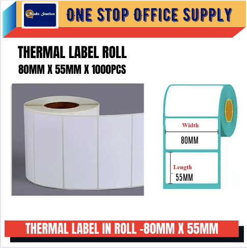 OK THERMAL ROLL LABEL -80MM X 60MM X 1000 PCS / THERMAL LABEL / LABEL