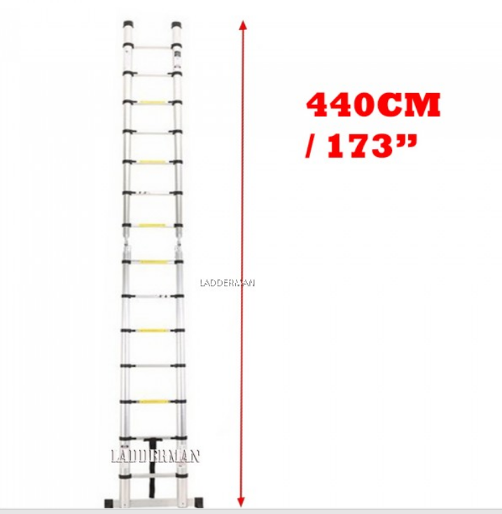 4.4M (2.2M+2.2M) DOUBLE-SIDED MULTIPURPOSE TELESCOPIC EXTENDABLE ALUMINIUM LADDER T2W22