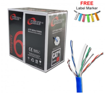 OWIRE CAT6 UTP NETWORK CABLE 305M 1BOX BLUE + CABLE MARKER