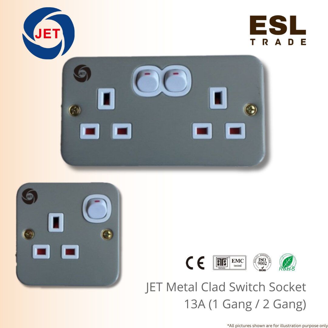 JET 13A Industrial Metal Clad Switch Socket Outlet (Sirim)