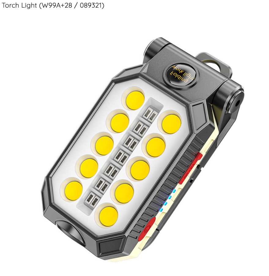 RANDOM RECHARGEABLE TORCH LIGHT + FLOOD LIGHT (W99A+28) RANDOM