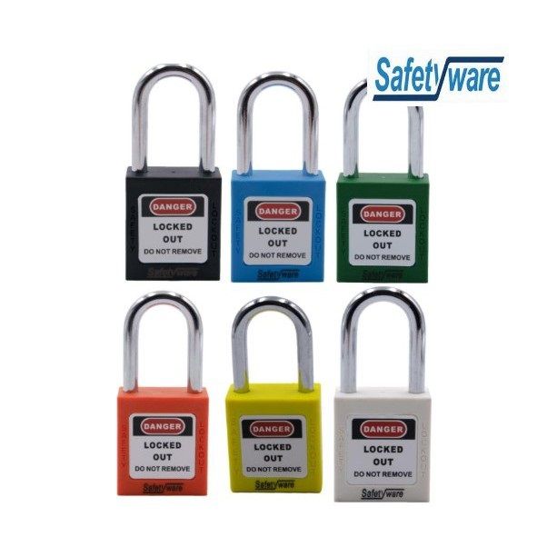SAFETYWARE LTP110KD Industrial Padlock Standard Steel Shackle I Key Different I Electrical Insulator I Lockout
