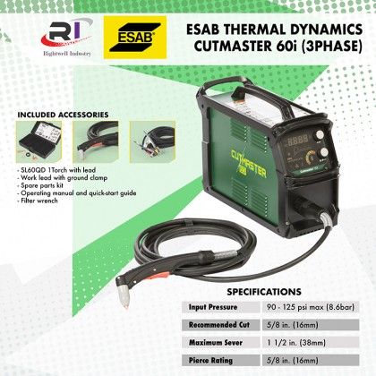 RIGHTWELL ESAB THERMAL DYNAMICS® CUTMASTER® 60I 1PHASE/3PHASE (1-5630-3XC)