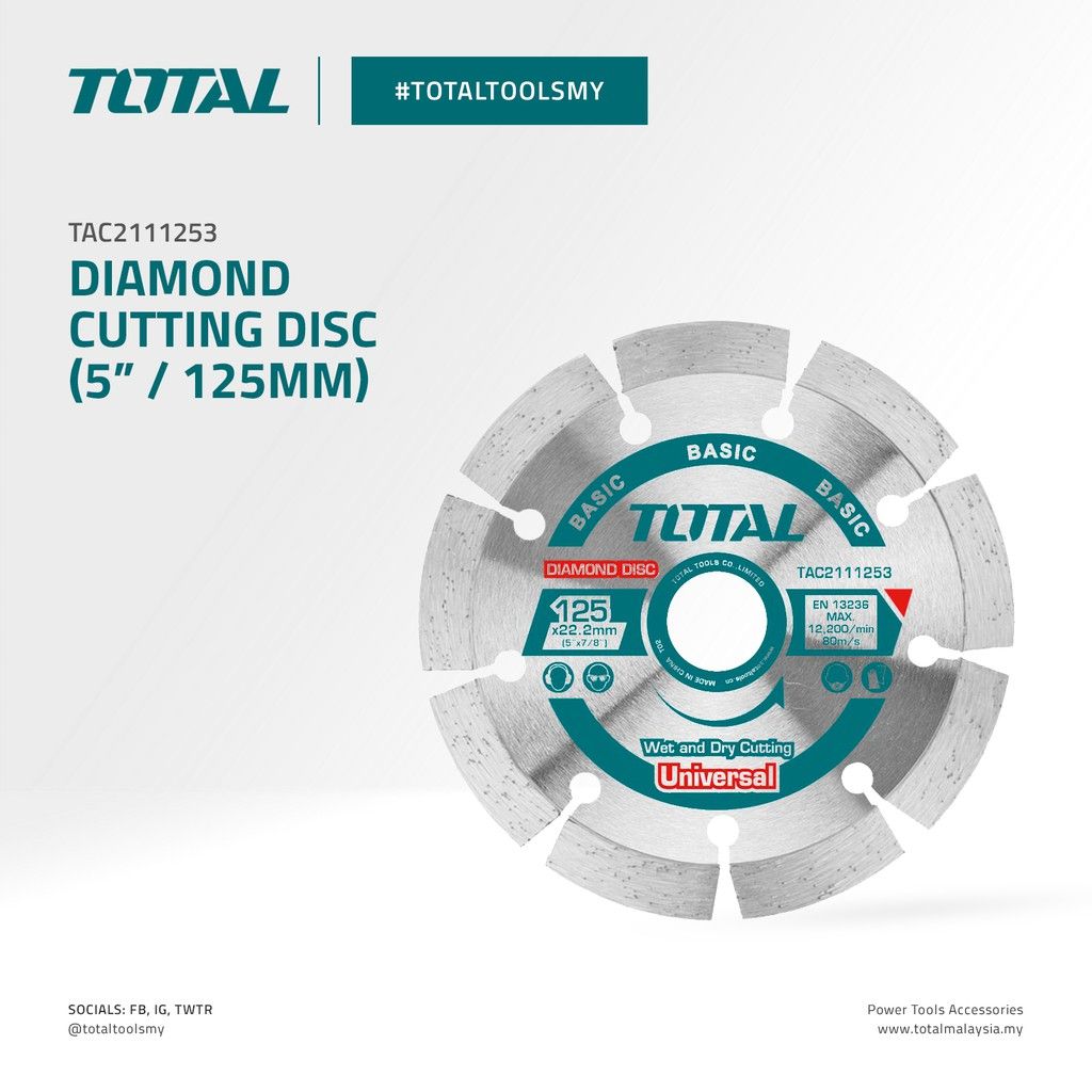 TOTAL DIAMOND CUTTING DISC (5"/125MM) TAC2111253