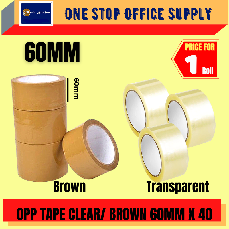 OKADA 60MM OPP TAPE -CLEAR OPP -BROWN OPP TAPE -40Y / OPP TAPE / TAPE / CLEAR OPP / BROWN OPP / TRANSPARENT TAPE / PACKING TAPE