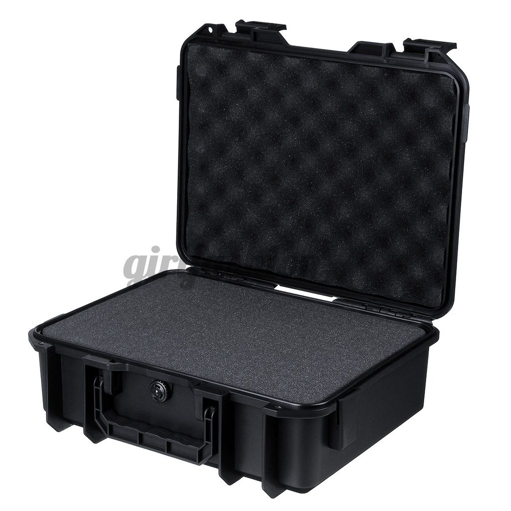 QS ABS Plastic Protective Carry Case Storage+Free Foam Waterproof Hard Carry Tool Case Bag Storage (Size 280x240x130mm)