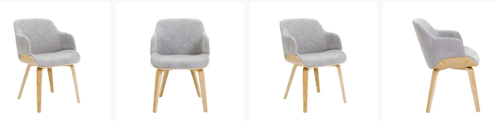 RECAFI FAROLD DINNING CHAIR WITH FABRIC CUSION SEAT / DC-6375-GRY
