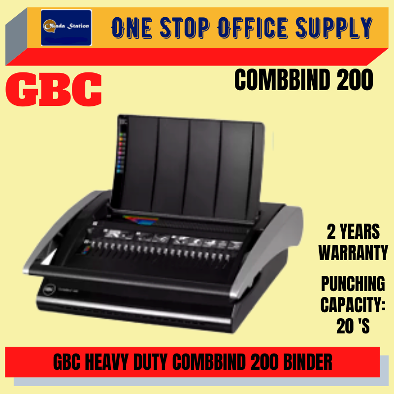 GBC Heavy Duty CombBind 200 Manual Binder-500 sheets / (binding machine, / heavy duty binding machine, / comb binder, / comb binding machine)