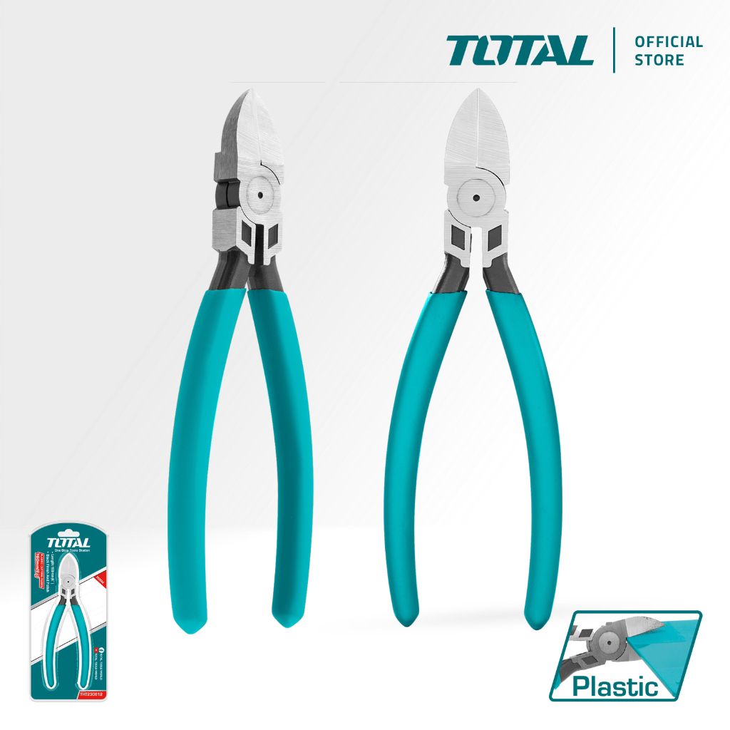 TOTAL PLASTIC CUTTING PLIERS BLACK FINISH & POLISHED STEEL WITH DOUBLE DIPPED GRIP HANDLE (6") THT230612