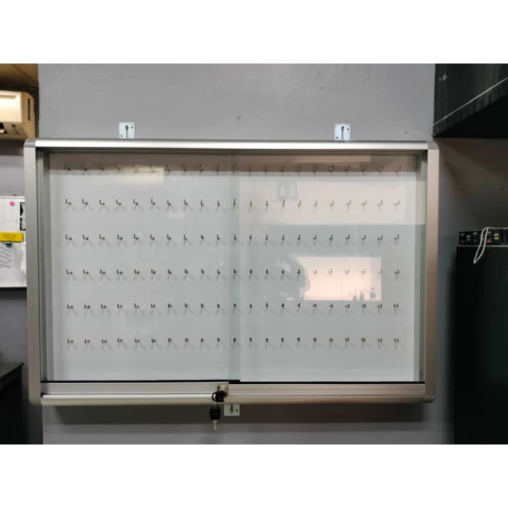WriteBest Transparent Sliding Glass Key Storage Cabinet