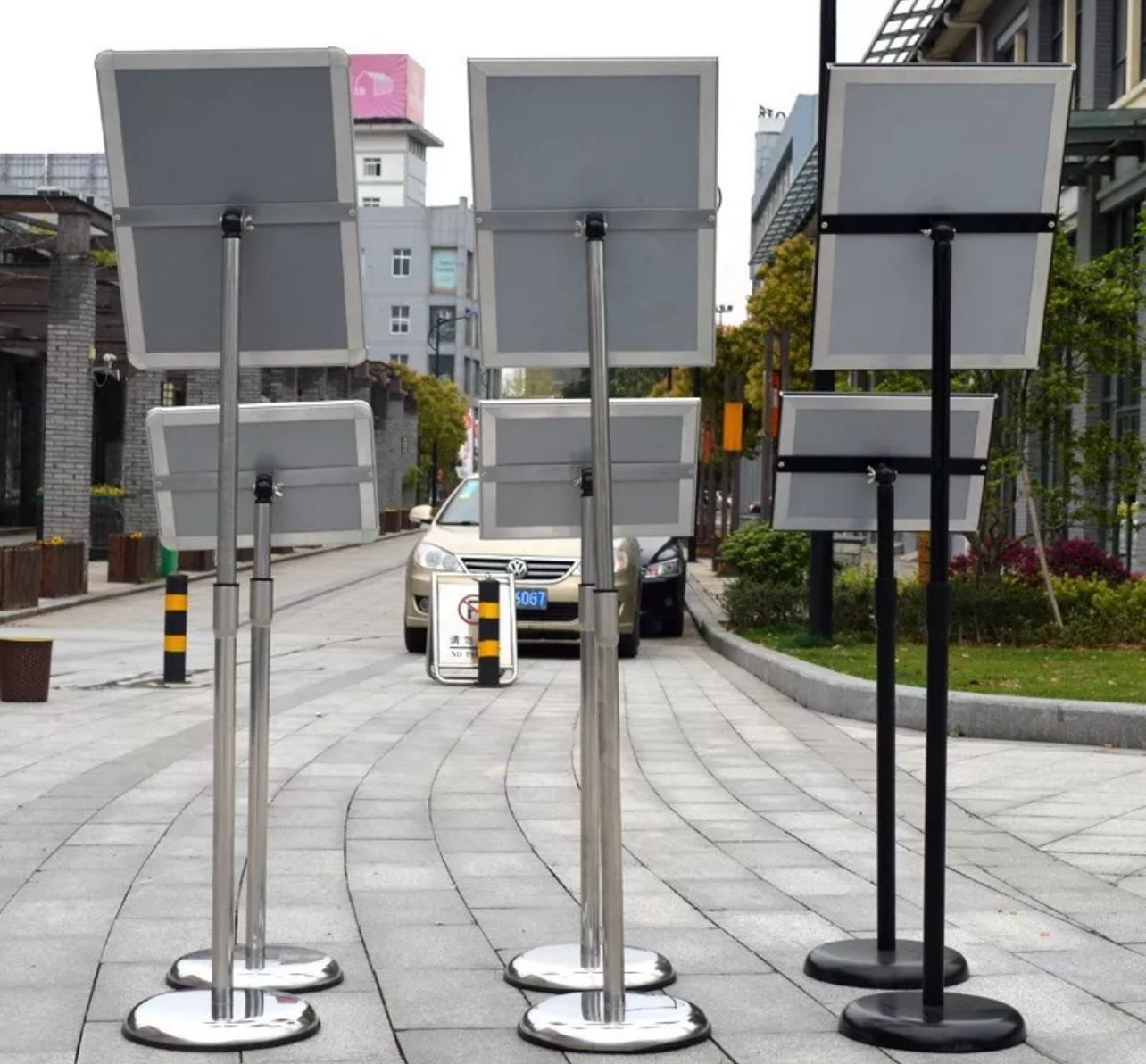 NA Stand Adjustable Height Round Corner sign stand Poster Display Sign Stand Holder/Right Angle Easy Snap Frame Poster