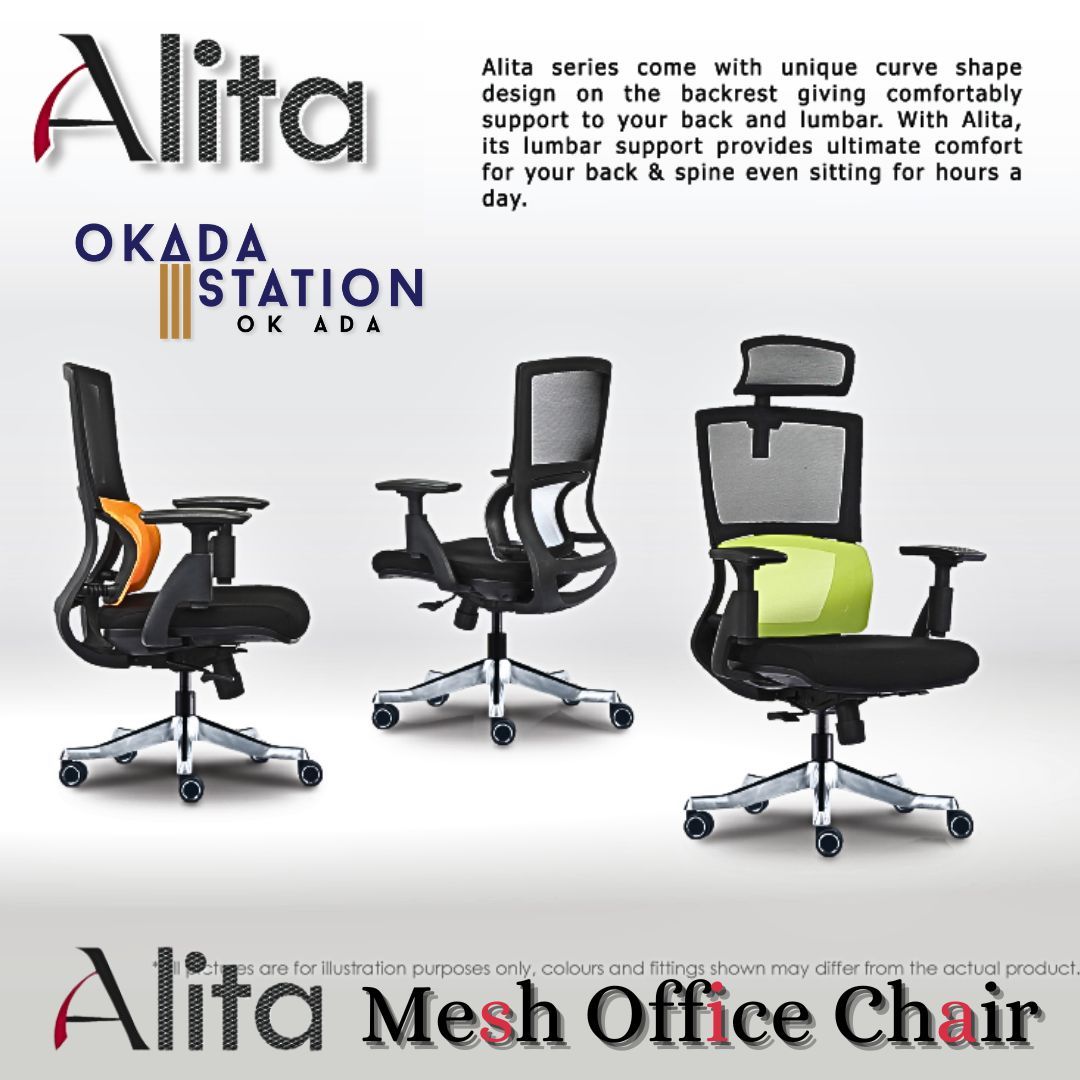 CLASSIC ALITA 2 PU LEATHER ERGONOMIC OFFICE MESH CHAIR WITH CHROME BASE