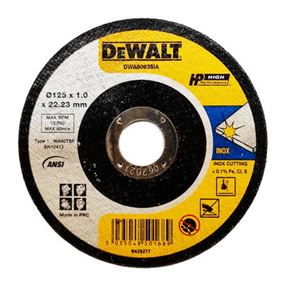 Dewalt 125 x 1.2 x 22 inox cutting wheel t1