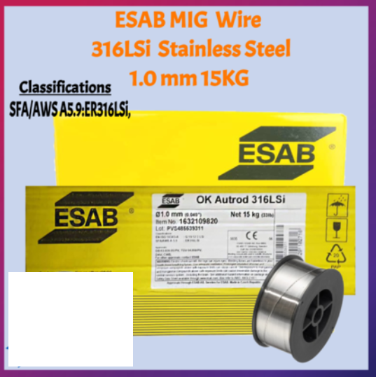 RIGHTWELL ESAB OK AUTROD 316LSI STAINLESS STEEL MIG WELDING WIRE 1.0MM (15KG)