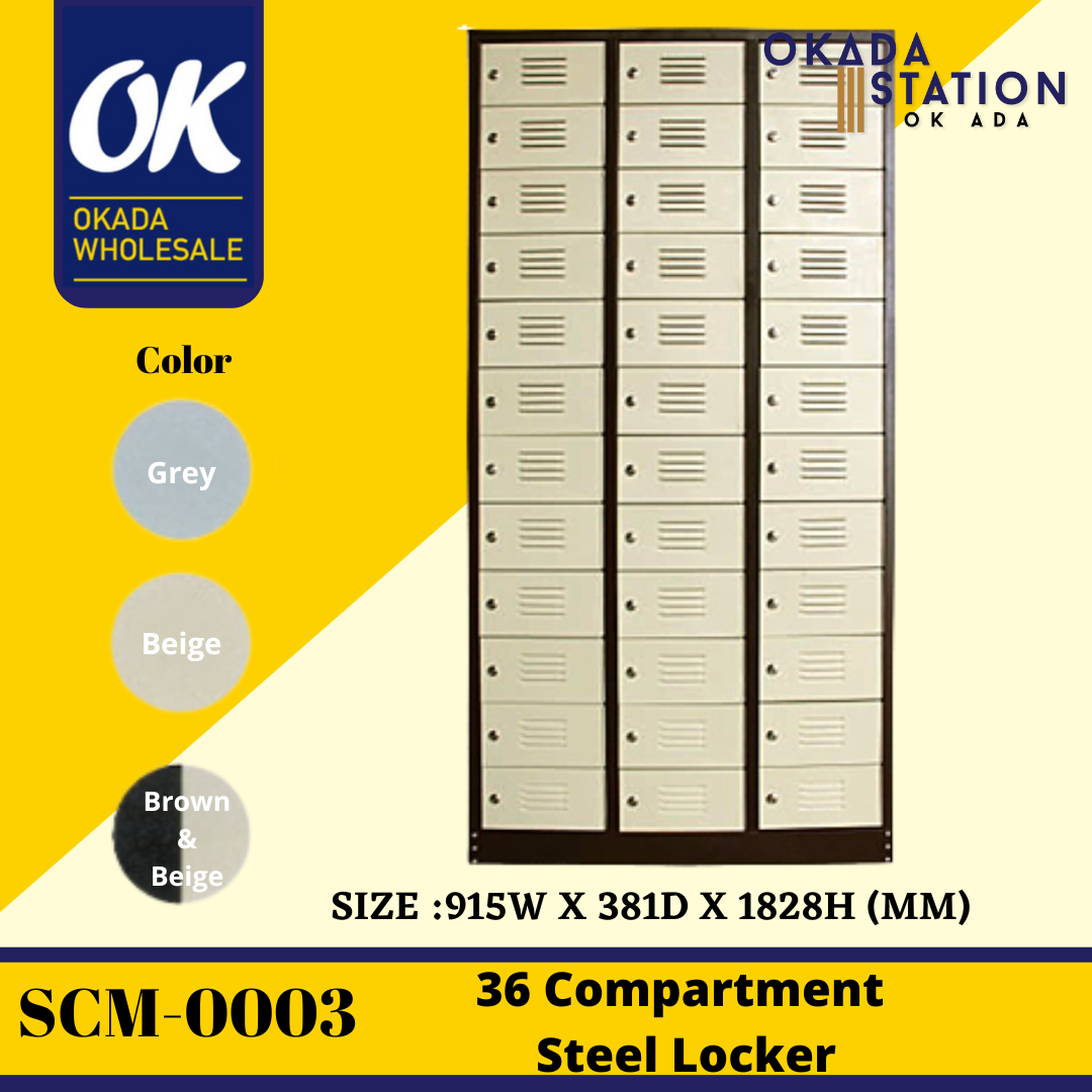 36 Compartment Steel Locker With Steel Swinging Door SCM-0003 36 Compartment Steel Locker With Steel Swinging Door (With Camlock) / 36 Compartment Locker / Compartment Locker / Cabinet / Metal Cabinet / 36 Drawer Locker / Steel Locker / 36 Compartment Cabinet