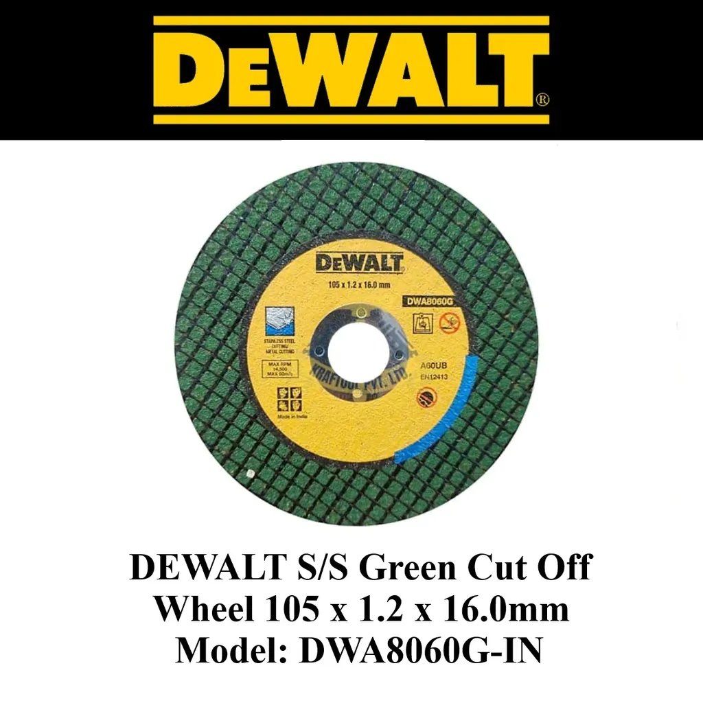 Dewalt 105 X1.2X 16.0mm SS Green Cut off Wheel
