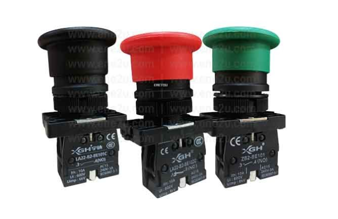 XGH ø40mm MUSHROOM BUTTON LA22-B2 SERIES PUSH BUTTON SWITCH