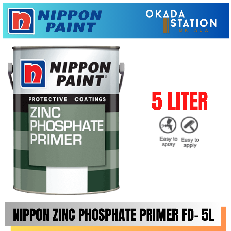 Nippon Paint / 5L / 5 Liter / Primer Paint / Zinc Phosphate Primer FD / Steel Paint / Solvent Based / Cat Primer / Cat Besi / Cat