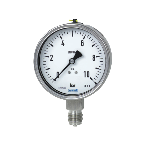WIKA Analogue Pressure Gauge 1.5bar Bottom Entry, -1bar min., 233.50