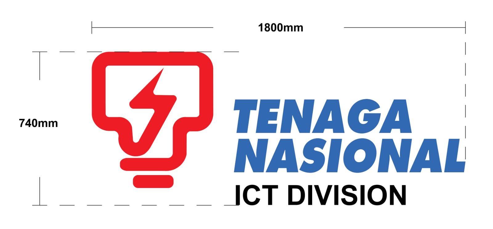 QS Name Plate TNB ICT DIVISION 1800mm X 740MM WITH INSTALLATION