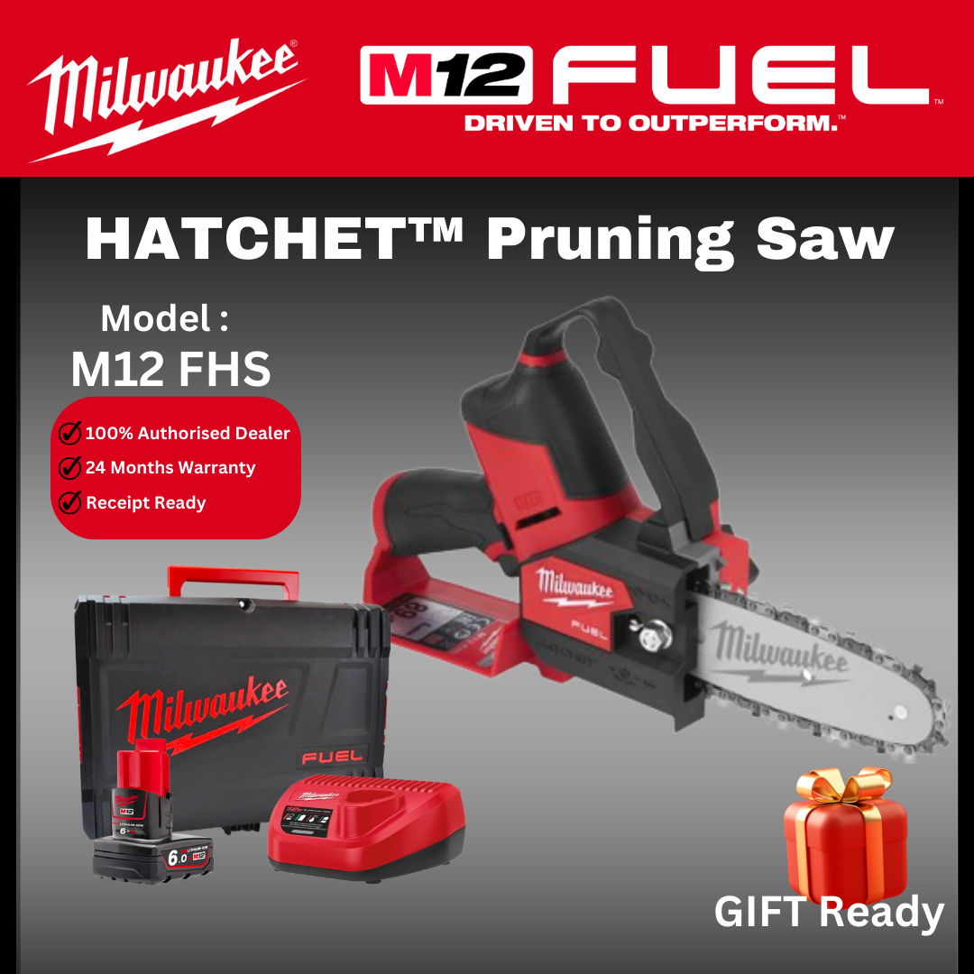 Milwaukee M12 Pruning Saw / Hatchet Saw / Chain Saw / Tree Cutting / Pemotong Pokok