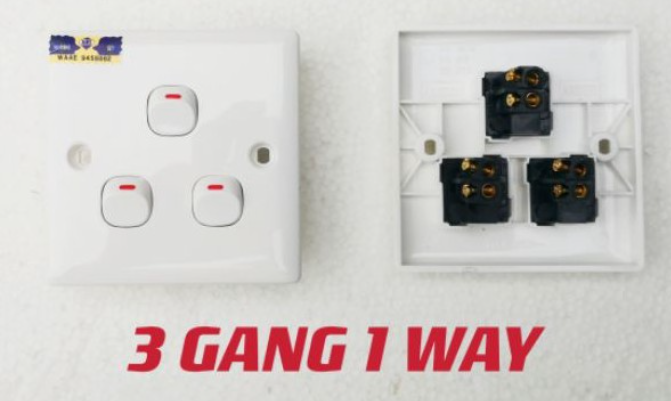 MAND Light Switch 3 Gang 1 Way