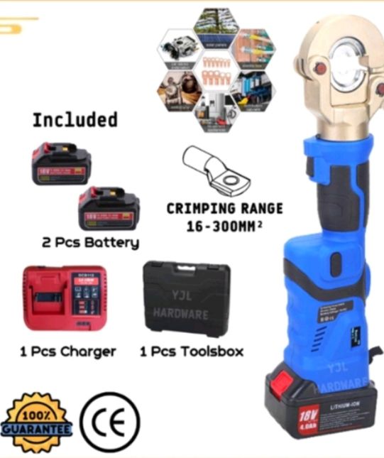 Portable Electric Hydraulic Crimping Tool Rechargeable Battery Electric Power Cable Lug ( ES-300)