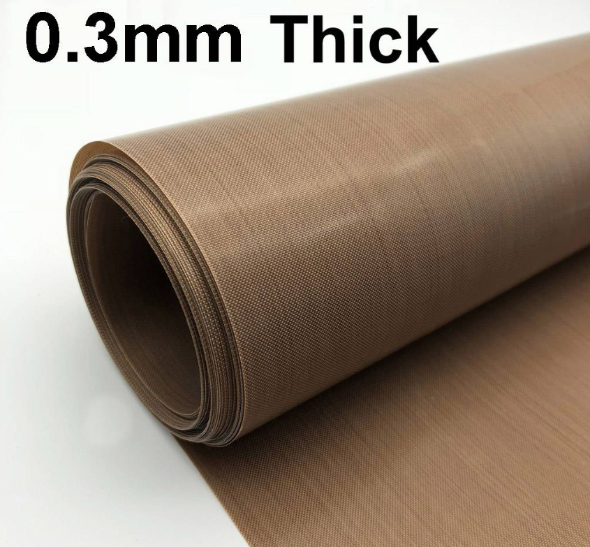 PTFE SHEET BROWN MAT HEAT PRESS CRAFT FABRIC TRANSFER NON STICK BAKING 0.3MM