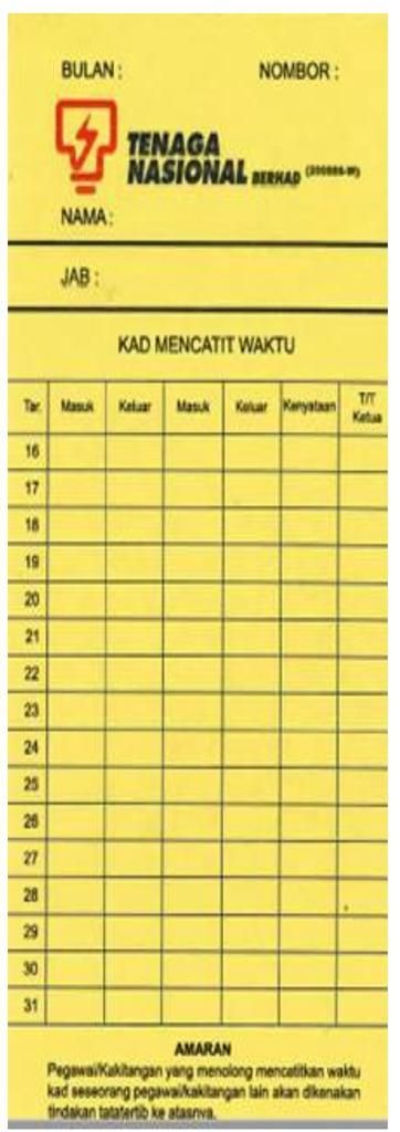 QS Punch Card TNB