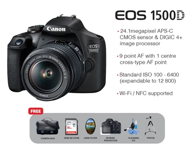 Canon EOS 1500D DSLR Camera with 18-55mm Lens