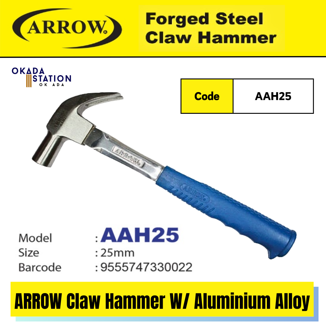 ARROW Claw Hammer With Aluminium Alloy (AAH25) / ARROW Claw Hammer / Forged Steel Claw Hammer / Claw Hammer / Clawhammer / Hammer / Forged Steel / 25mm / AHH25