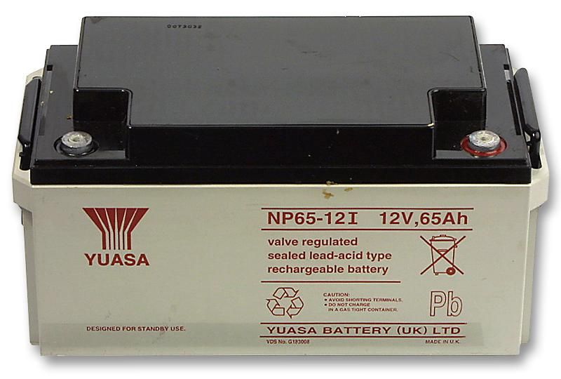 Yuasa 12V M6 Sealed Lead Acid Battery, 65Ah