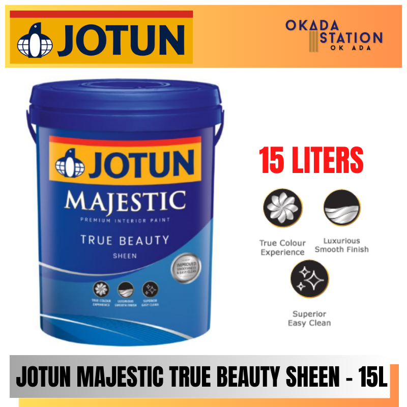 Jotun Paint / 15L / 15 LITER / Interior Paint / Majestic True Beauty Sheen / Waterbased Paint / Cat Dalaman / Cat Air / Cat